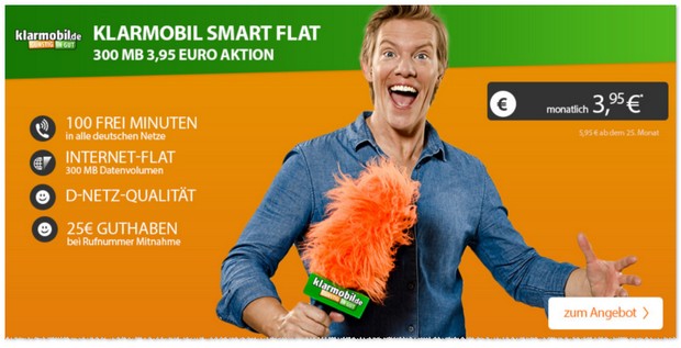 Klarmobil Smart Flat für 3,95 €