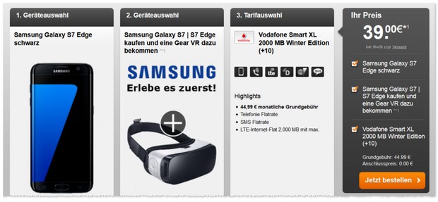 Vodafone Smart XL (2GB) Tarif + Samsung Galaxy S7