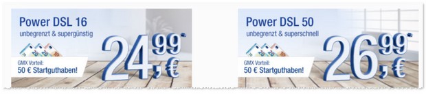 GMX Power DSL-Tarife