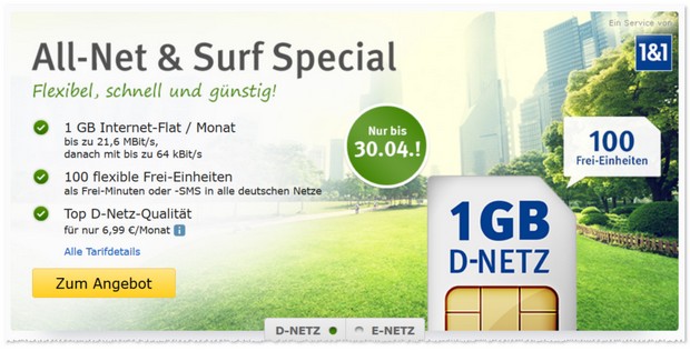 WEB.DE Handytarif All-Net & Surf Special